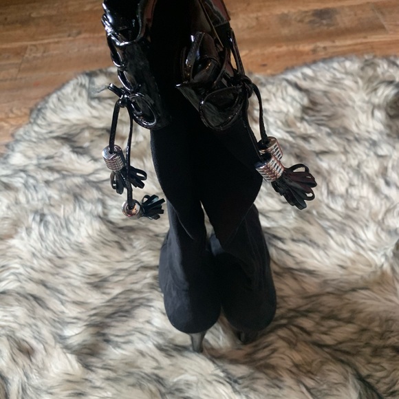 BCBG girls patent suede black boots boot shoes - Picture 9 of 15